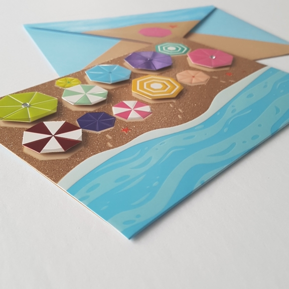 2 pcs C R Gibson Luxury Card Sea Balloons (1 Card with Envelope) - Picture 3 of 11